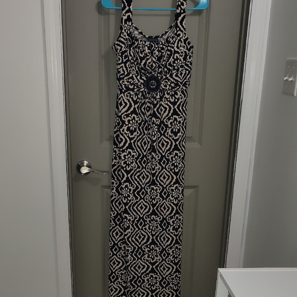 Enfocus Studio Black and White Bodycon Maxi Dress